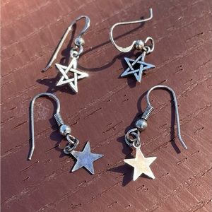Lot of Two Pairs of Silver ⭐️ Earrings
